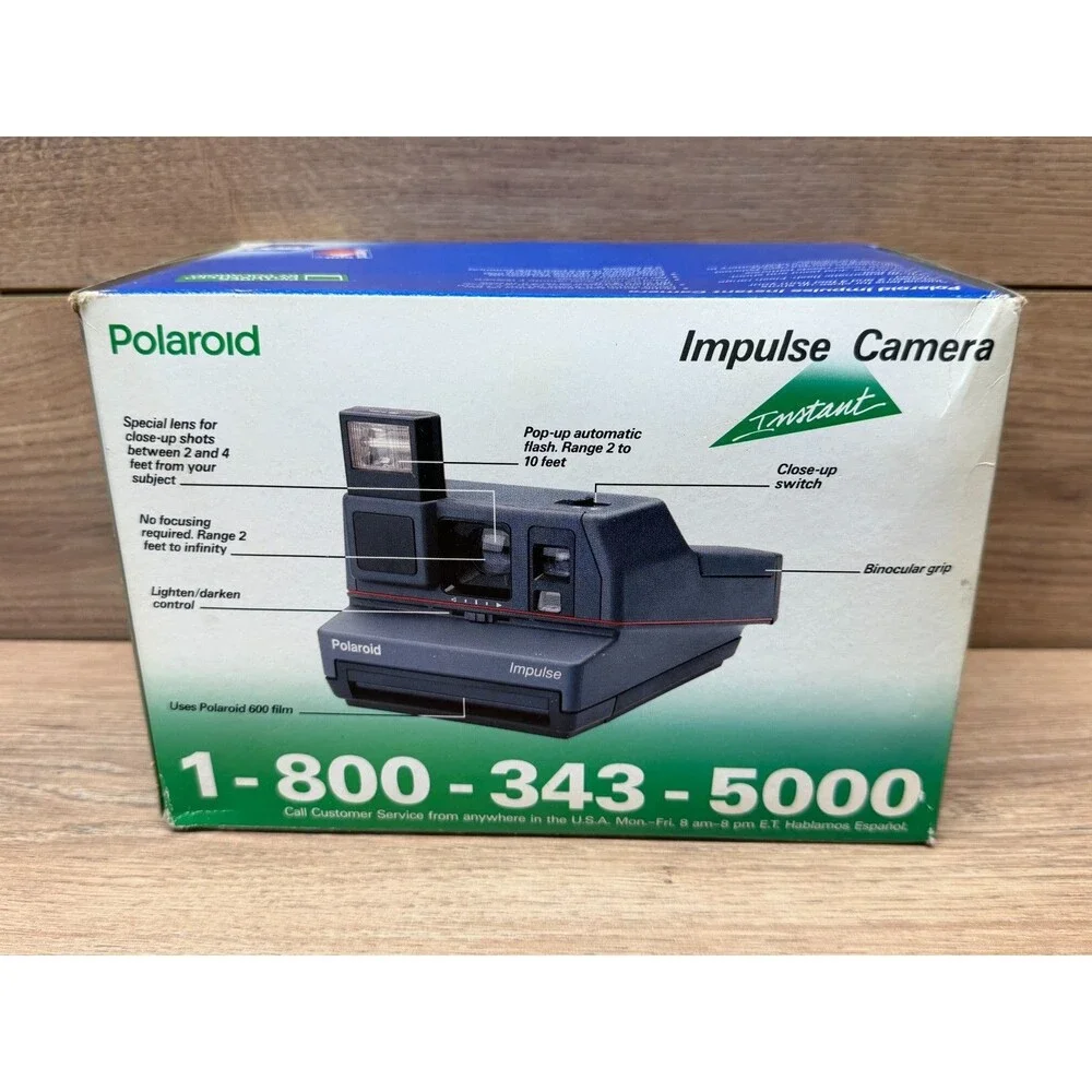Polaroid Impulse Camera Instant Gray Pop Up Flash 600 Film - New Sealed! Vintage
